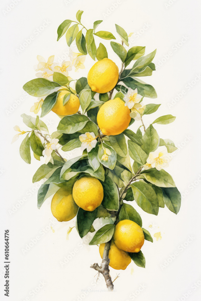 An illustration of a tree covered in lemons. An illustration of a tree covered in lemons.