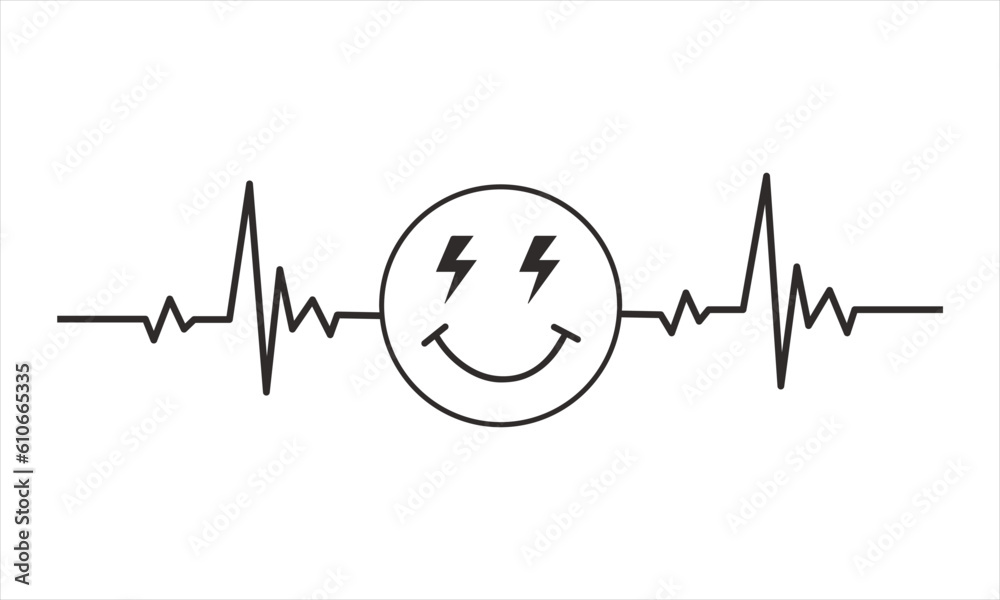 happy emoji Heartbeat SVG Stock Vector Adobe Stock