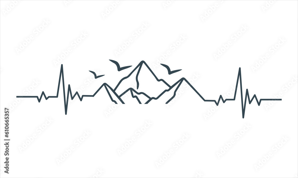 mountain Heartbeat SVG
