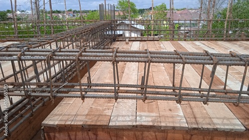 Εκτύπωση καμβά Construction worker Making Reinforcement steel rod