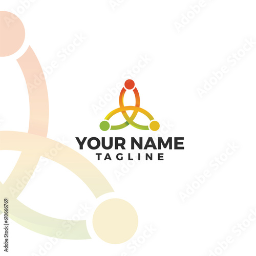 Simple modern and multi colored logo design for organization, charity, group or helping disability 