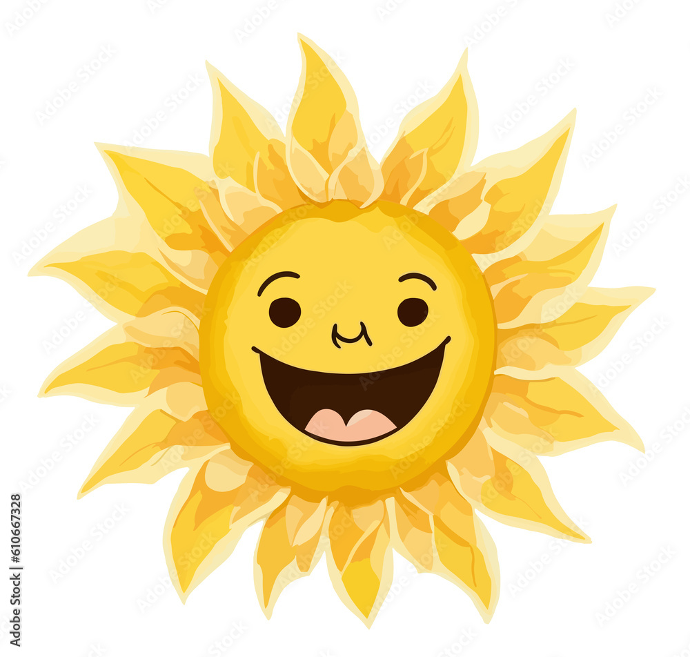 Cute and playful sun illustration (Generative AI)