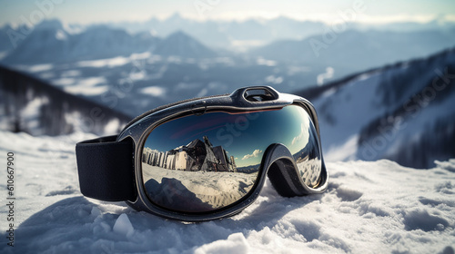 óculos de esquiar na neve 