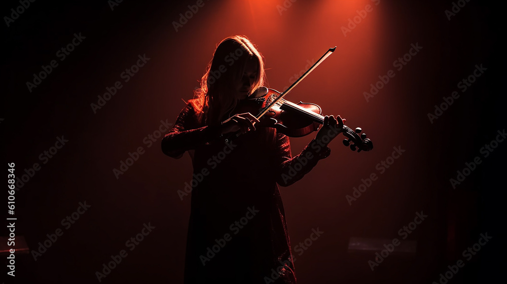Fototapeta premium silhueta de mulher tocando violino 