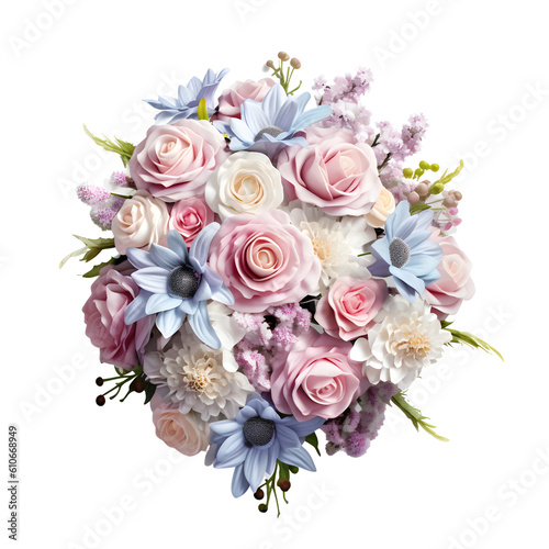 Romantic Flowers Bouquet for Wedding or Celebration, generative ai generated © ITrWorks
