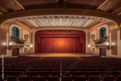 Front View of Vacant Theater: A Blank Canvas, Generated Ai
