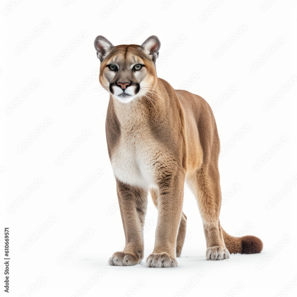 Obraz premium puma cub isolated on white background