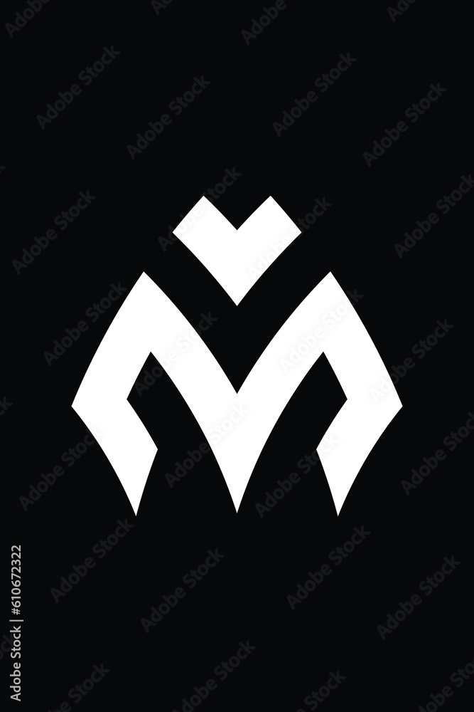 Fototapeta premium MV latter logo
