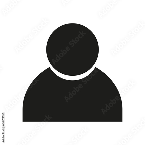 Vector flat illustration in black color. Avatar, user profile, person icon, gender neutral silhouette, profile picture. Suitable for social media profiles, icons, screensavers and as a template.