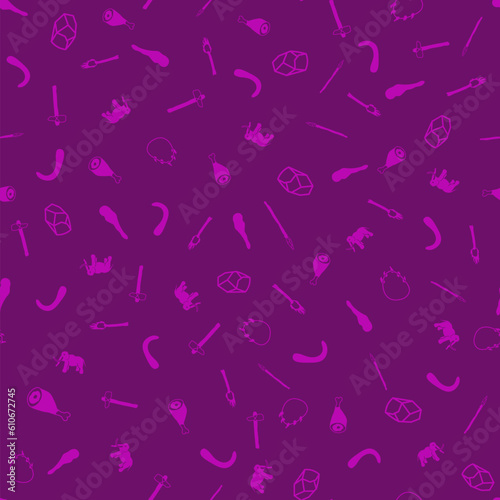 Stone Age Seamless Pattern Background.