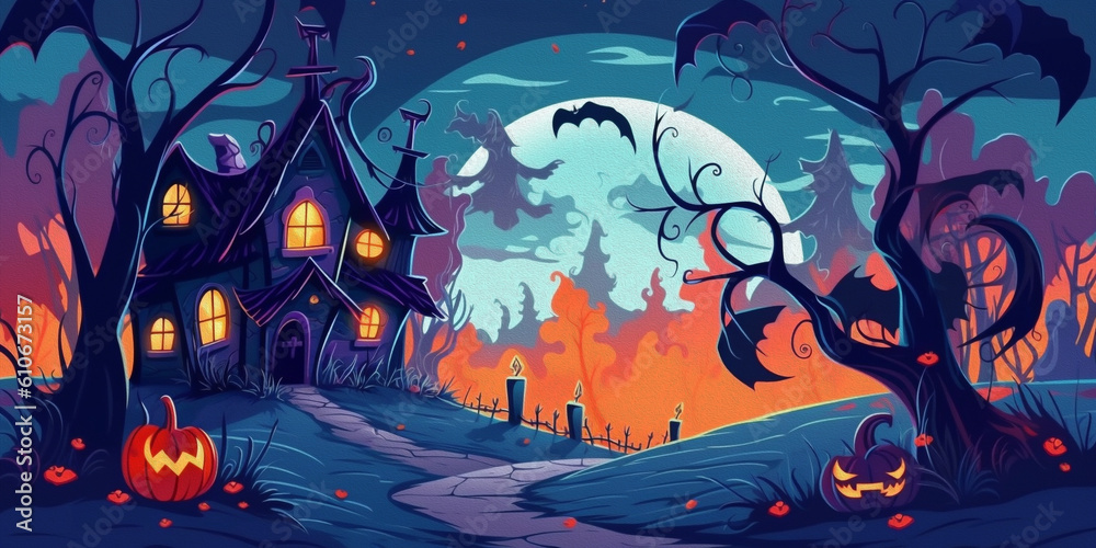 Halloween Background Genarative AI