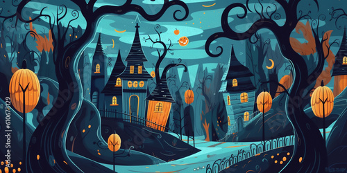 Halloween Background Genarative AI