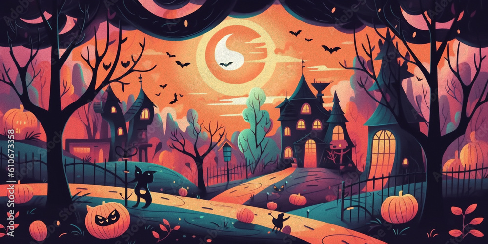 Obraz premium Halloween Background Genarative AI