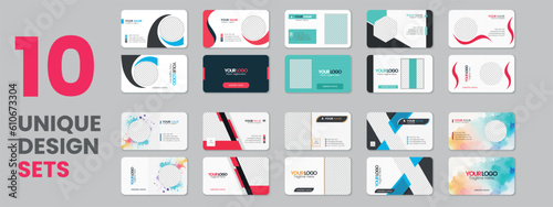 Collection of business card, bundle of business card, set of business cards, visiting card collection with texture, Print ready double sided corporate layout design with mockup
