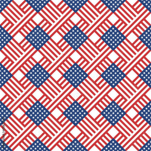 Seamless pattern with USA flag