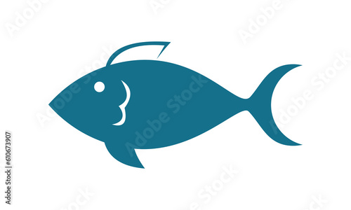 blue fish vector icon logo