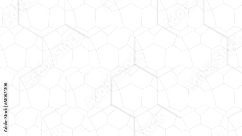 Abstract background of hexagon. White honeycomb with a gradient color. Isometric geometry. colorful hexagons background. Random displacement. Good background. Simply geometric pattern and Copy space.