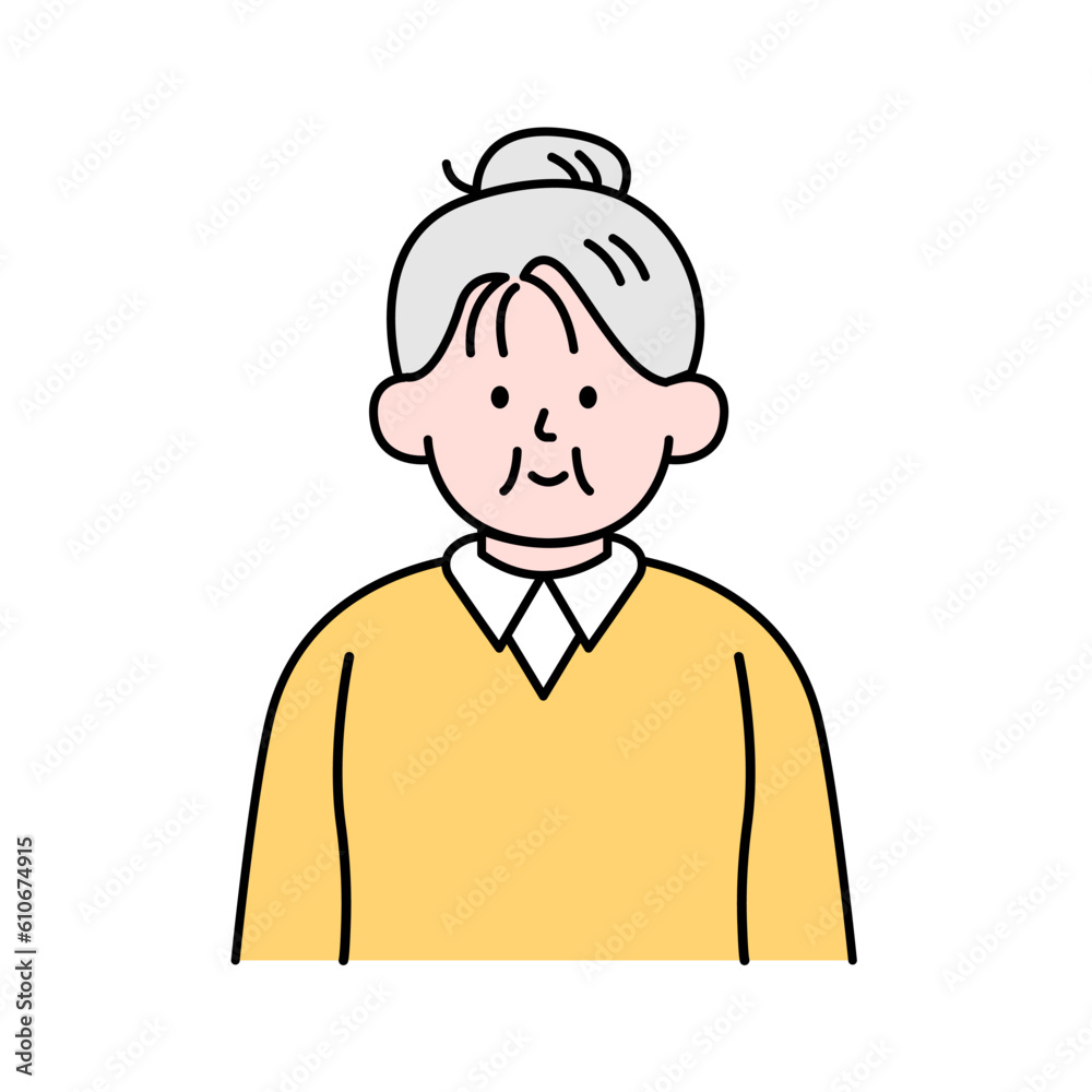 Elderly Woman, Simple Style Vector illustration. Elderly Woman, Simple Style Vector illustration.
