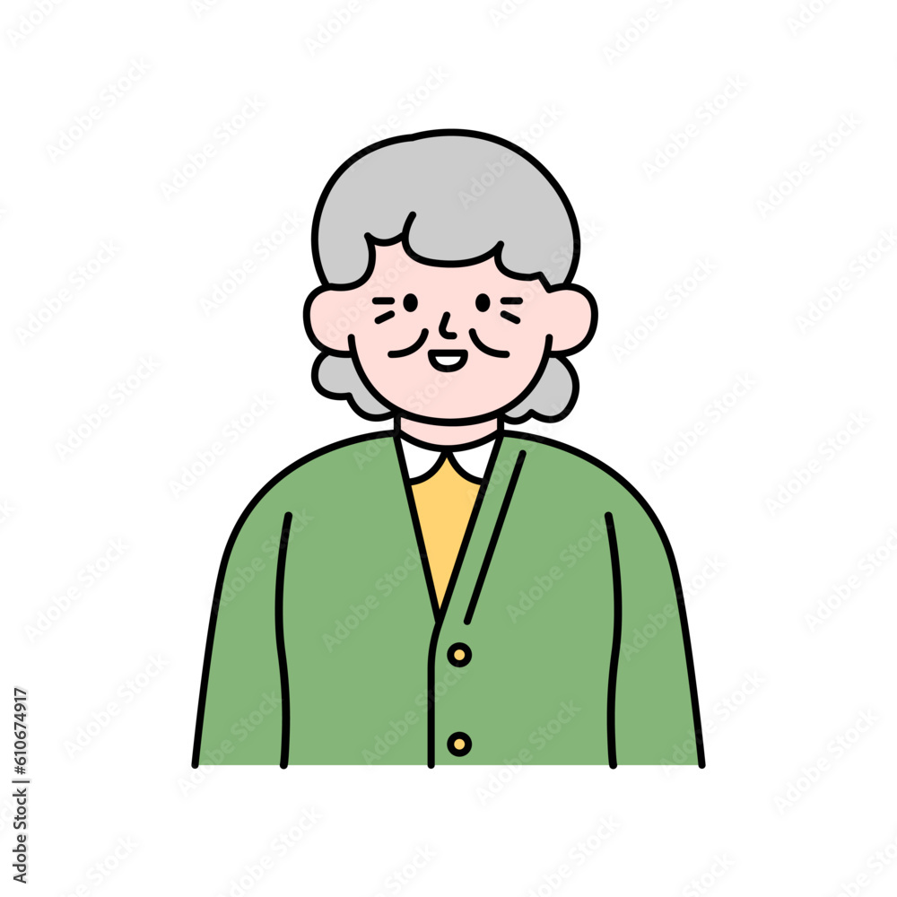 Elderly Woman, Simple Style Vector illustration. Elderly Woman, Simple Style Vector illustration.