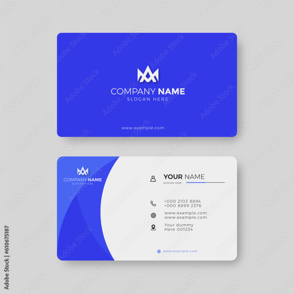 Fototapeta premium Professional Elegant blue and white Modern Business Card Design Template