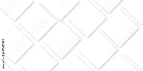 Abstract white square shape concept background. Abstract gray and white squares pattern background texture. Modern white and gray color technology concept geometric line vector background.