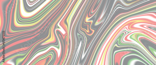 Beautiful drawing with the divorces and wavy lines. Colorful liquid texture. Silver metallic style surface. Abstract marble texture background. Fancy liquify