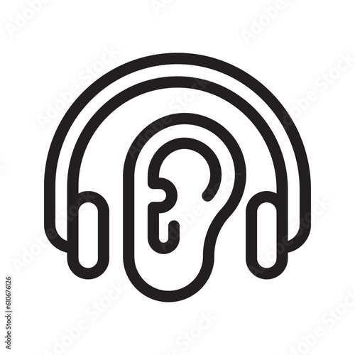 listening line icon illustration vector graphic