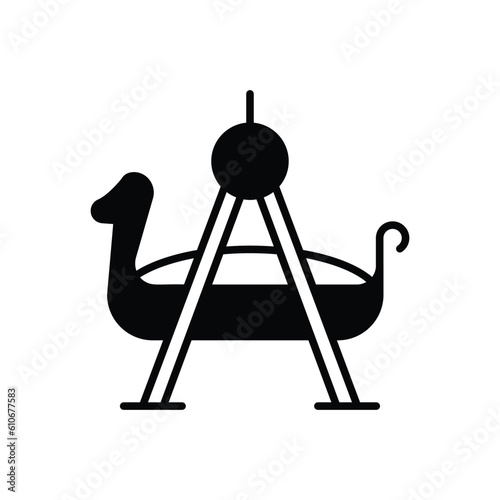 Swinging Boat icon vector stock illustration.