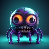 Funny Halloween Spider Cartoon Character Bringing Spooky Laughs