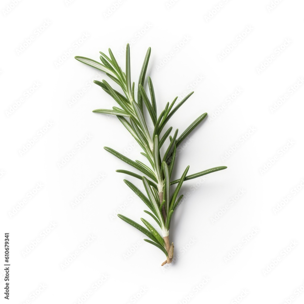 Rosemary leaf isolated on white background. Generative AI Rosemary leaf isolated on white background. Generative AI