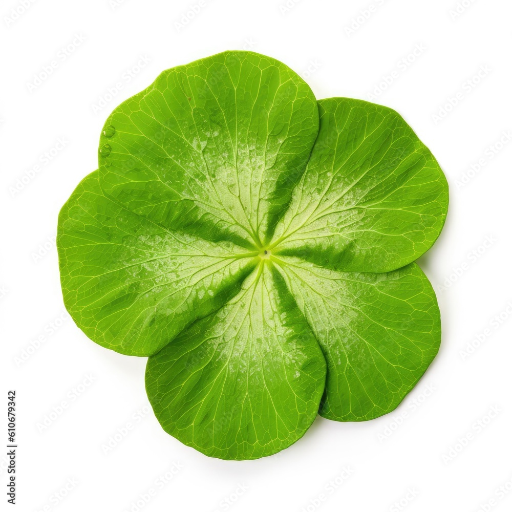 Nasturtium leaf isolated on white background. Generative AI Nasturtium leaf isolated on white background. Generative AI