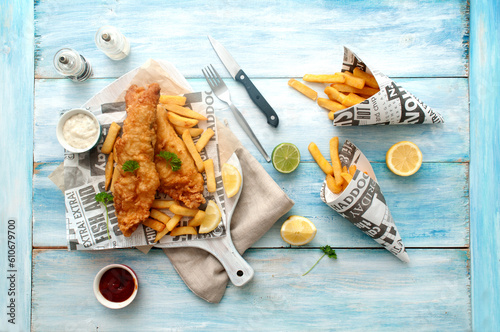 Traditional fish and chips ...