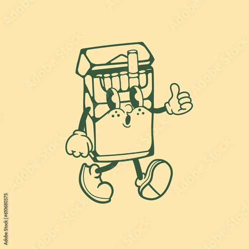 Vintage character design of cigarette pack