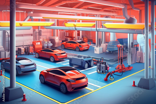 Futuristic electrical car factory © Svante Berg