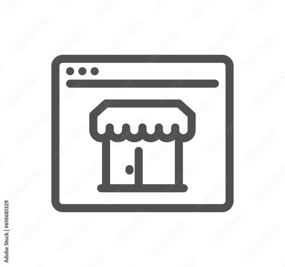 Shop management related icon outline and linear vector. Shop management related icon outline and linear vector.