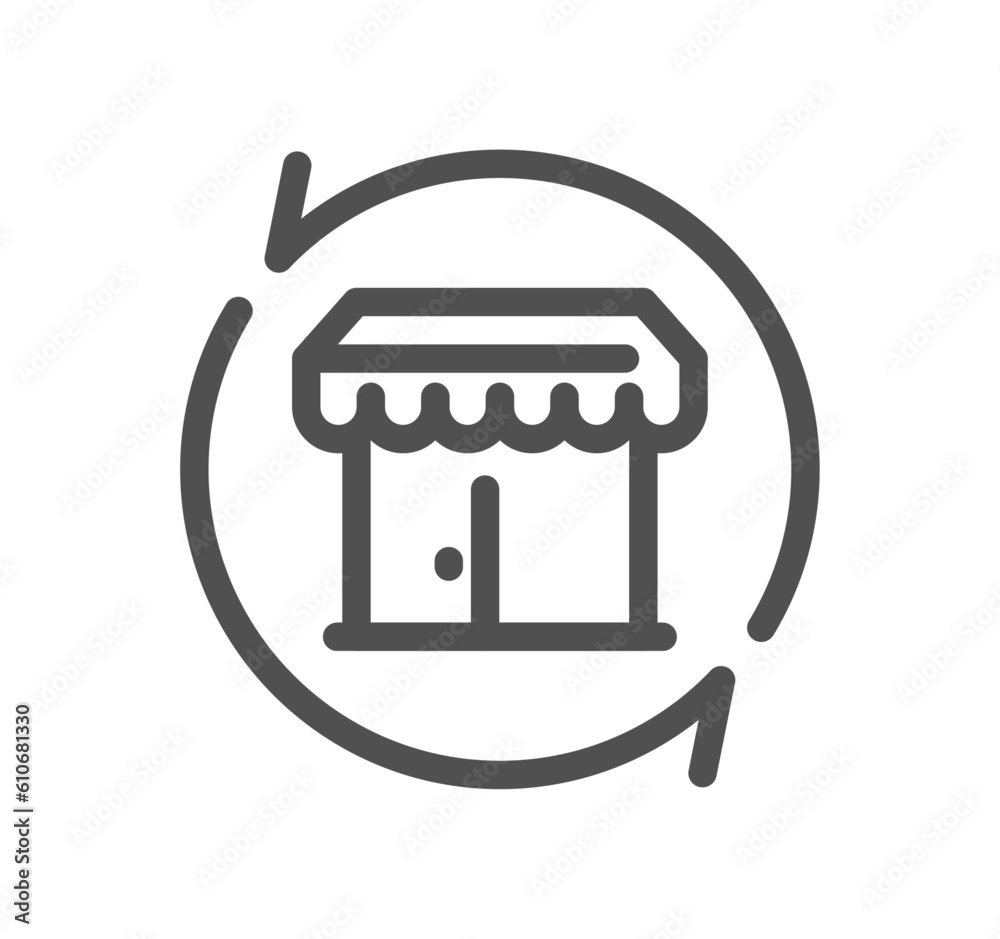 Shop management related icon outline and linear vector. Shop management related icon outline and linear vector.