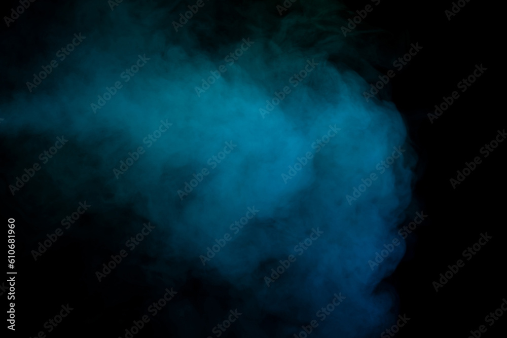 Blue and green steam on a black background. Blue and green steam on a black background.