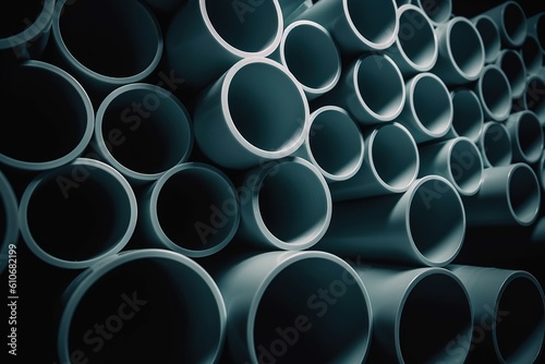 The illustration of plastic pipes, AI contents by Midjourney