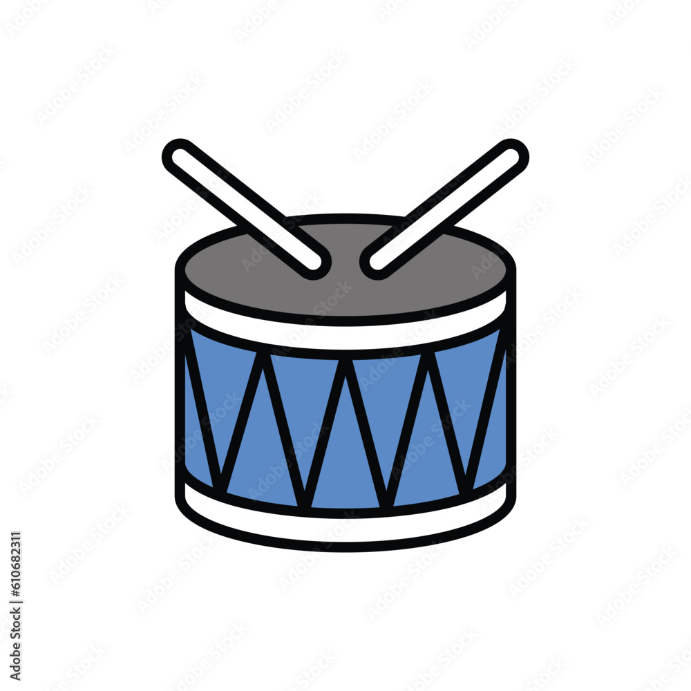 Drums icon vector stock illustration. Drums icon vector stock illustration.