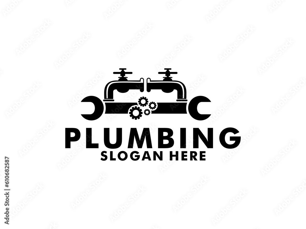 Plumbing Service Logo Template, Water Service Logo