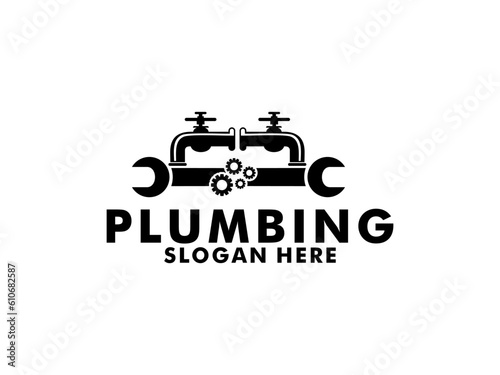 Plumbing Service Logo Template, Water Service Logo © Febrian