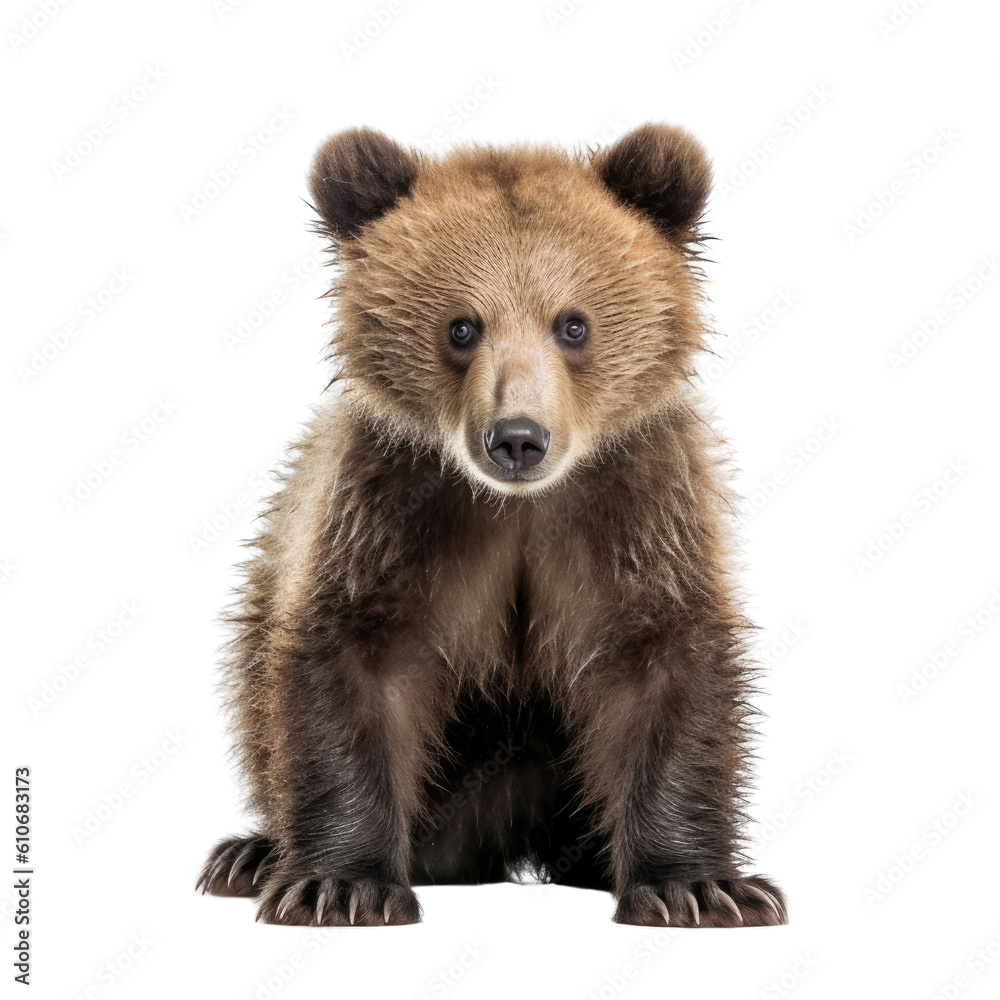 brown bear cub isolated on transparent background cutout brown bear cub isolated on transparent background cutout
