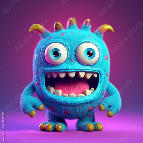 Monstrously Funny  Meet the Silly and Playful Cartoon Monster Character