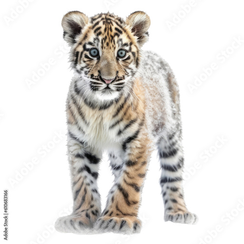 white bengal tiger isolated on transparent background cutout © Papugrat