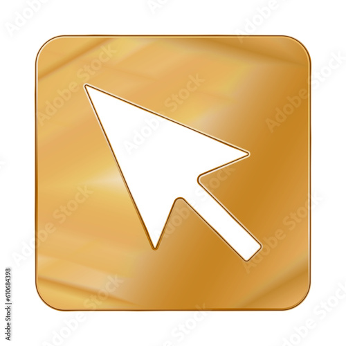 Free Download Gold Colored Metal Chrome web icon arrow cursor. - GFXLoad