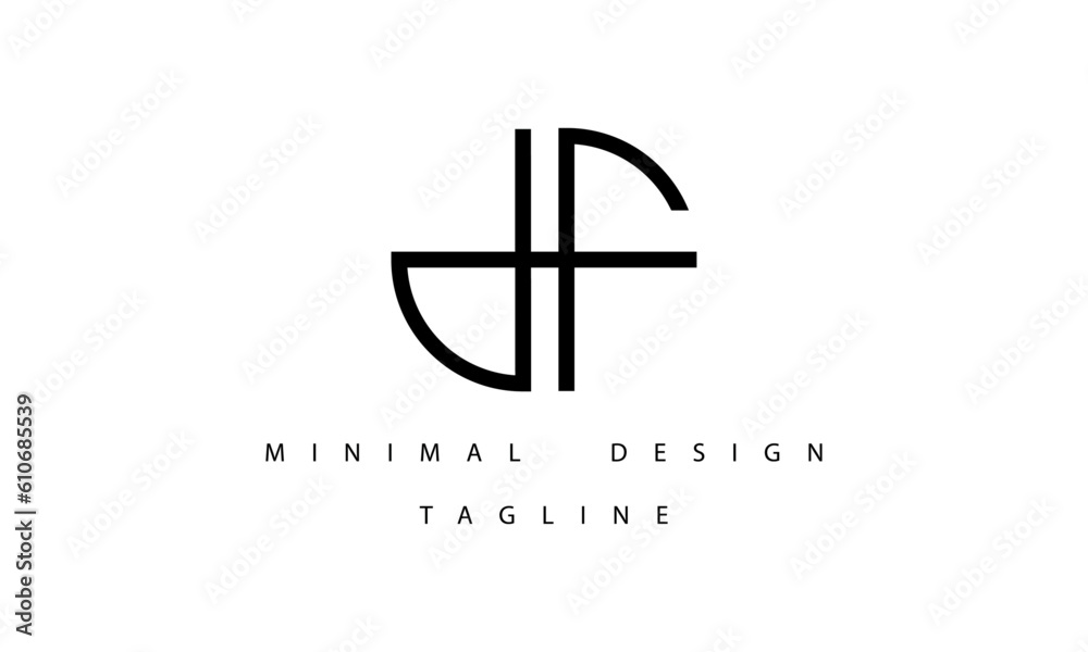 DF or FD Minimal Design Vector ART Illustration DF or FD Minimal Design Vector ART Illustration