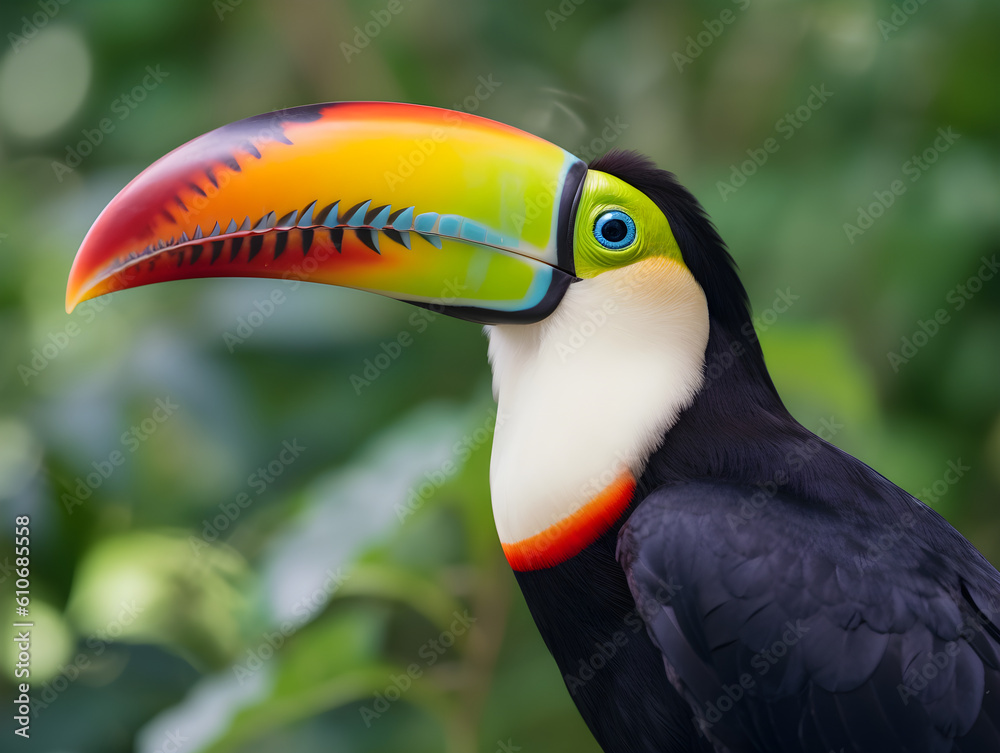green-red coloured Toucan in the wildness green-red coloured Toucan in the wildness