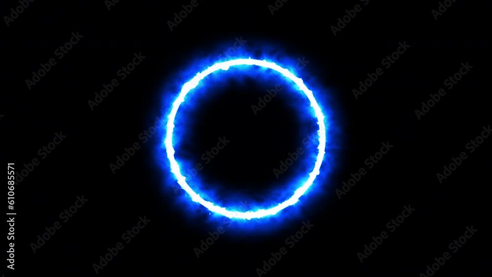 Pending loading fire screen – rotating loopable blue fiery circle element