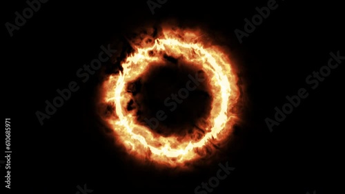 Pending loading fire screen – rotating loopable turbulent fiery circle element