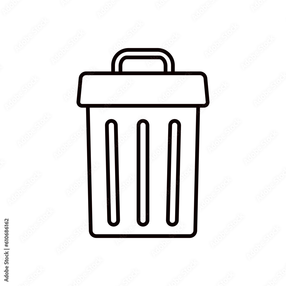 Trash can related thin icon Trash can related thin icon